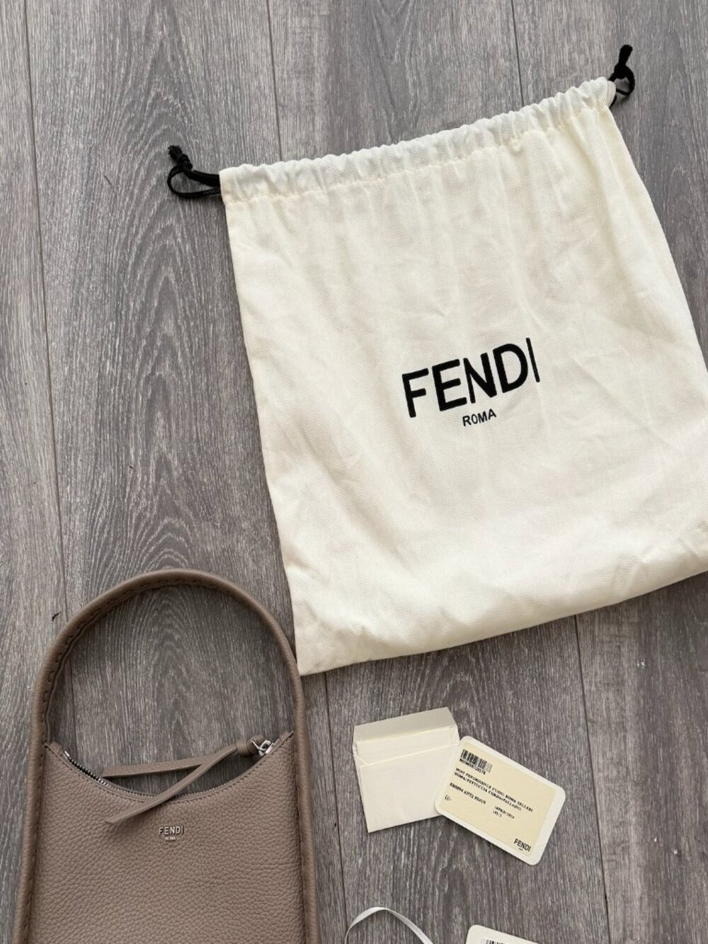Fendi Mini Fendessence Hobo Taupe - Brand New